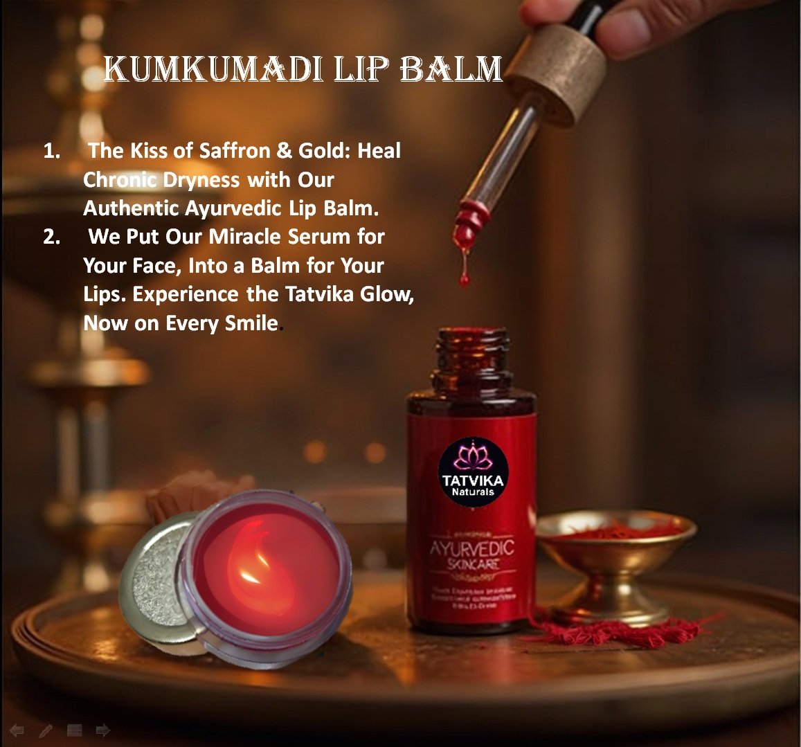 Tatvika Naturals Lip Balm for Dry and Chapped Lips | Organic & Natural with Kumkumadi Oil, Almond Oil, Shea Butter, and Cocoa Butter | Subtle Pink | Unisex Lip Care | 10g Travel-Friendly Jar - Image 8