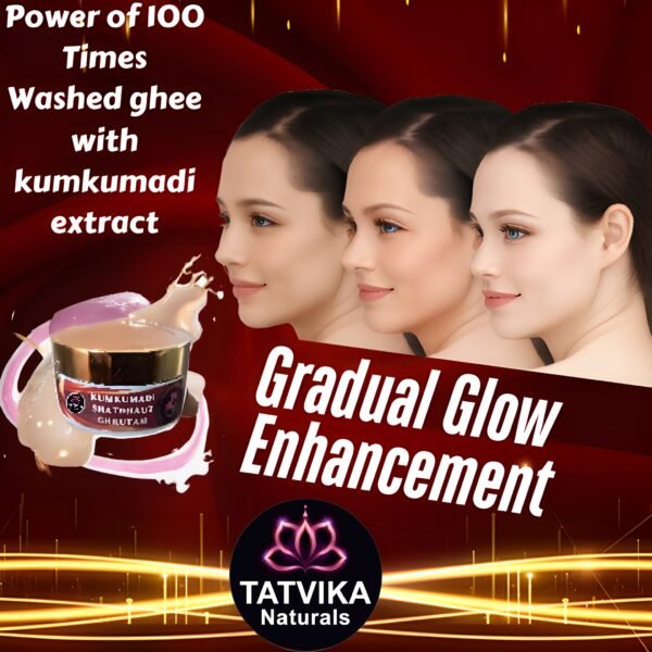 Tatvika Naturals gheesutra face emulsion | glowing skin cream | shata dhauta ghrita night cream | ayurvedic kumkumadi cream | 100 time washed ghee moisturizer | radiant glow face | 100g - Image 3
