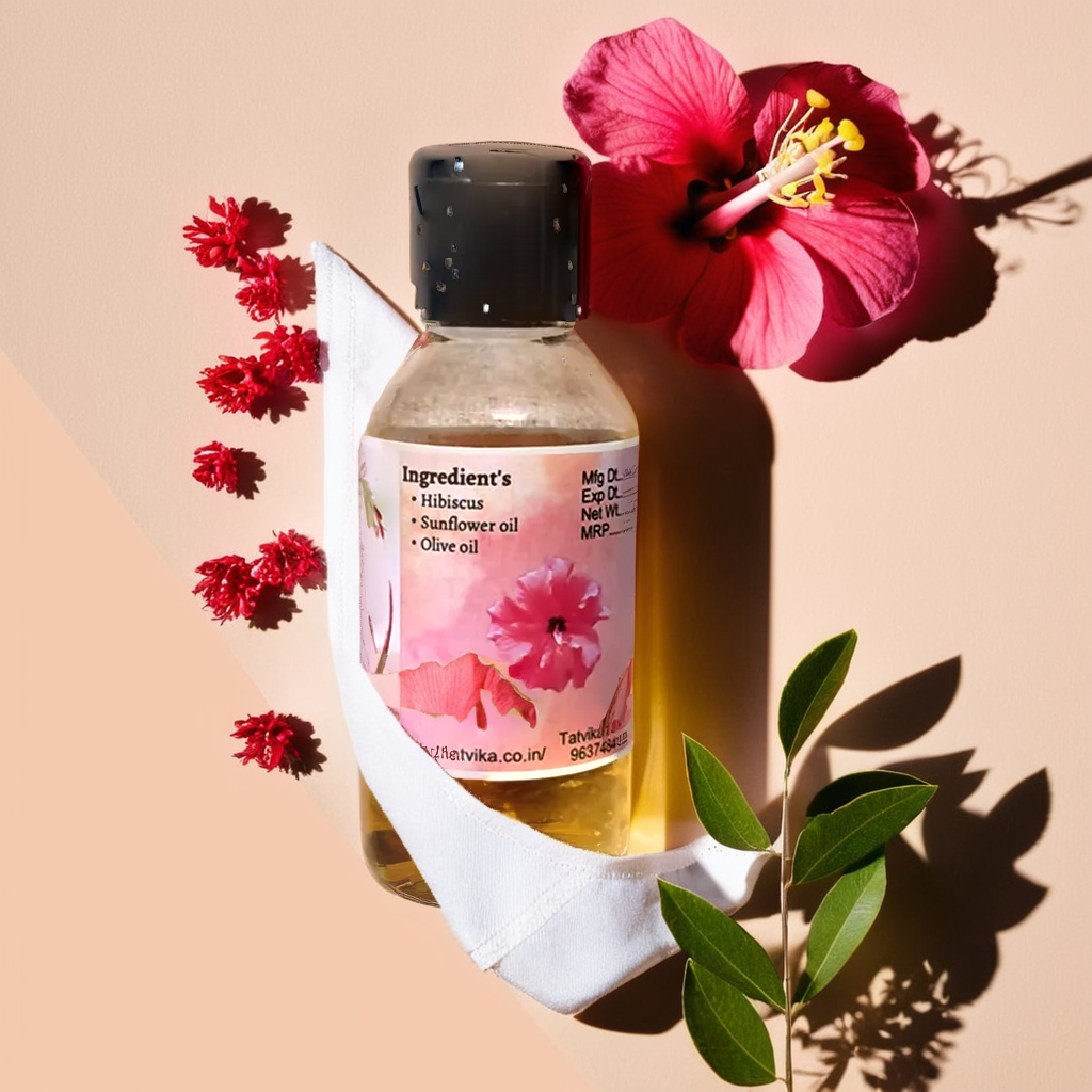 Warm herbal oil in a glass bottle, used for Ayurvedic self-massage (Abhyanga)