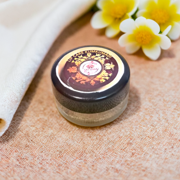 Tatvika Naturals Lip Balm for Dry and Chapped Lips | Organic & Natural with Kumkumadi Oil, Almond Oil, Shea Butter, and Cocoa Butter | Subtle Pink | Unisex Lip Care | 5g Travel-Friendly Jar