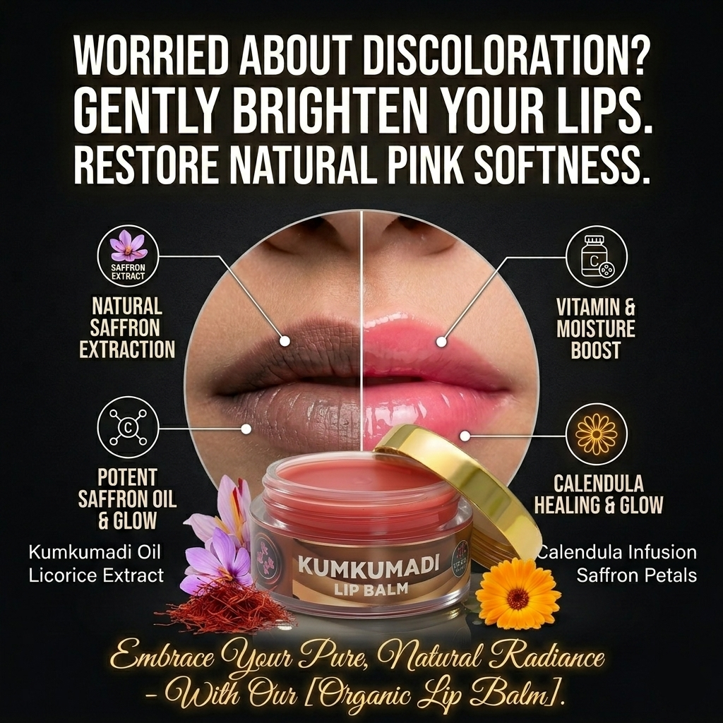Gemini Generated Image Ov408Qov408Qov40 related to Kumkumadi Lip Balm for Dark, Pigmented Lips Tatvika Naturals