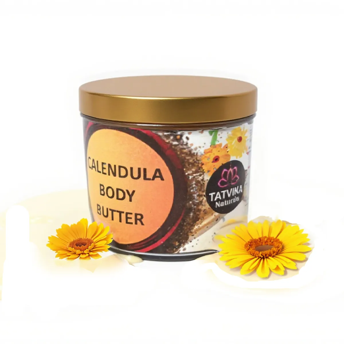 Tatvika calendula body butter and foot cream jar