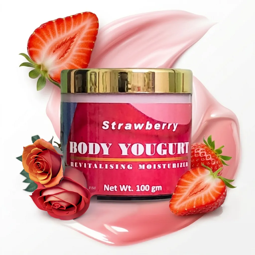 Tatvika 5-in-1 strawberry body yogurt jar