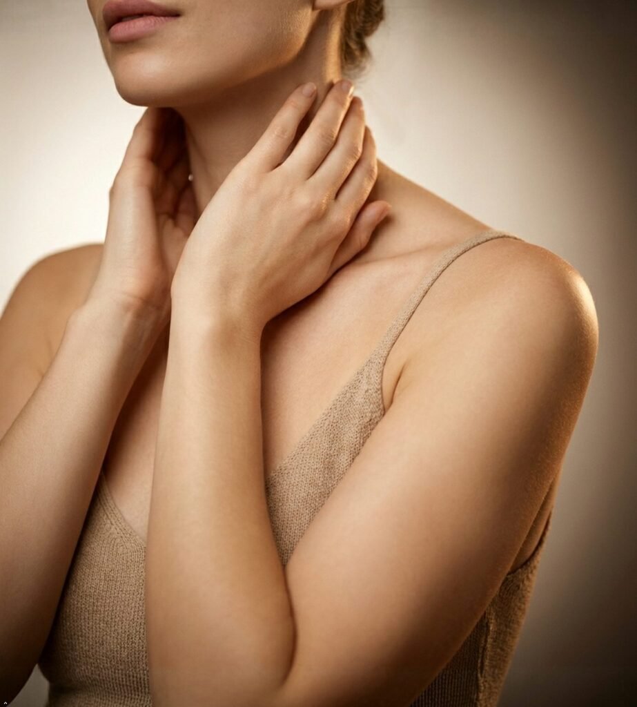 Soft, moisturised neck and shoulder skin