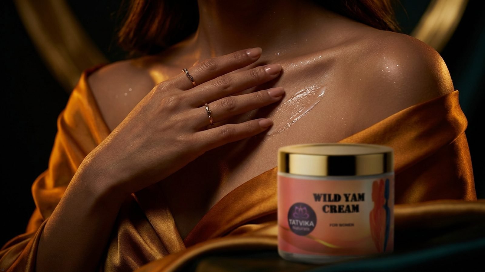 Tatvika Naturals wild yam cream for women applied as a body massage