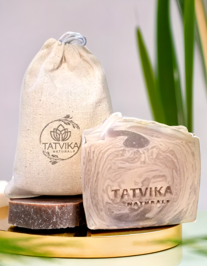 Tatvika Naturals Vetiver Soap Bar Set with Shea Butter, Handmade Cold Process, Luxury Bath Soap for Men and Women Provides Deep Hydration, Nourishment with Antibacterial, Antifungal Protection 110gm