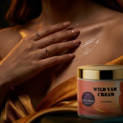 Tatvika Naturals wild yam cream for women applied as a body massage