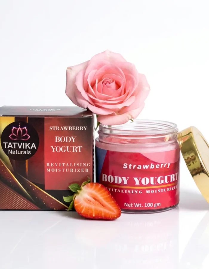 Varnya Strawberry Body Yogurt – 5-in-1 Lightweight Moisturiser, Non-Greasy, 100g | Tatvika Naturals